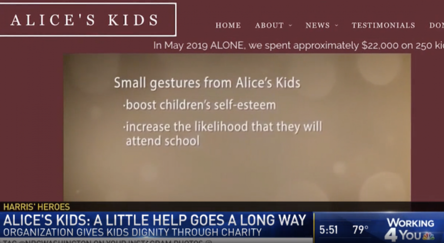 ALICE’S KIDS SHOWCASED ON NBC WASHINGTON’S “HARRIS’ HEROES”